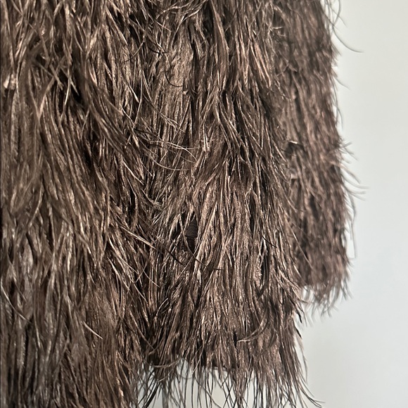 Alice + Olivia Cina ostrich feather Black Textured Mini Skirt - Picture 8 of 8